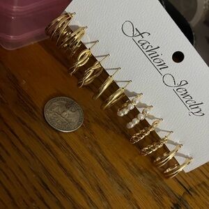 Gold Hoop and Pearl Earring Set